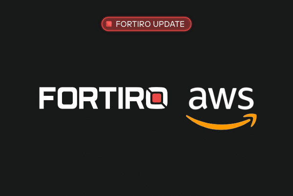 Fortiro and AWS Logo on black background