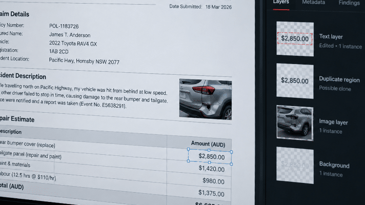 Insurance Claim for a motor accident being editied.